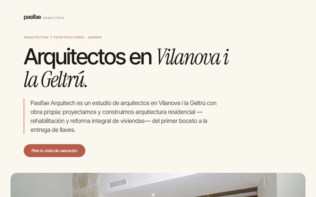 Web de Pasifae · Arquitectos en Vilanova